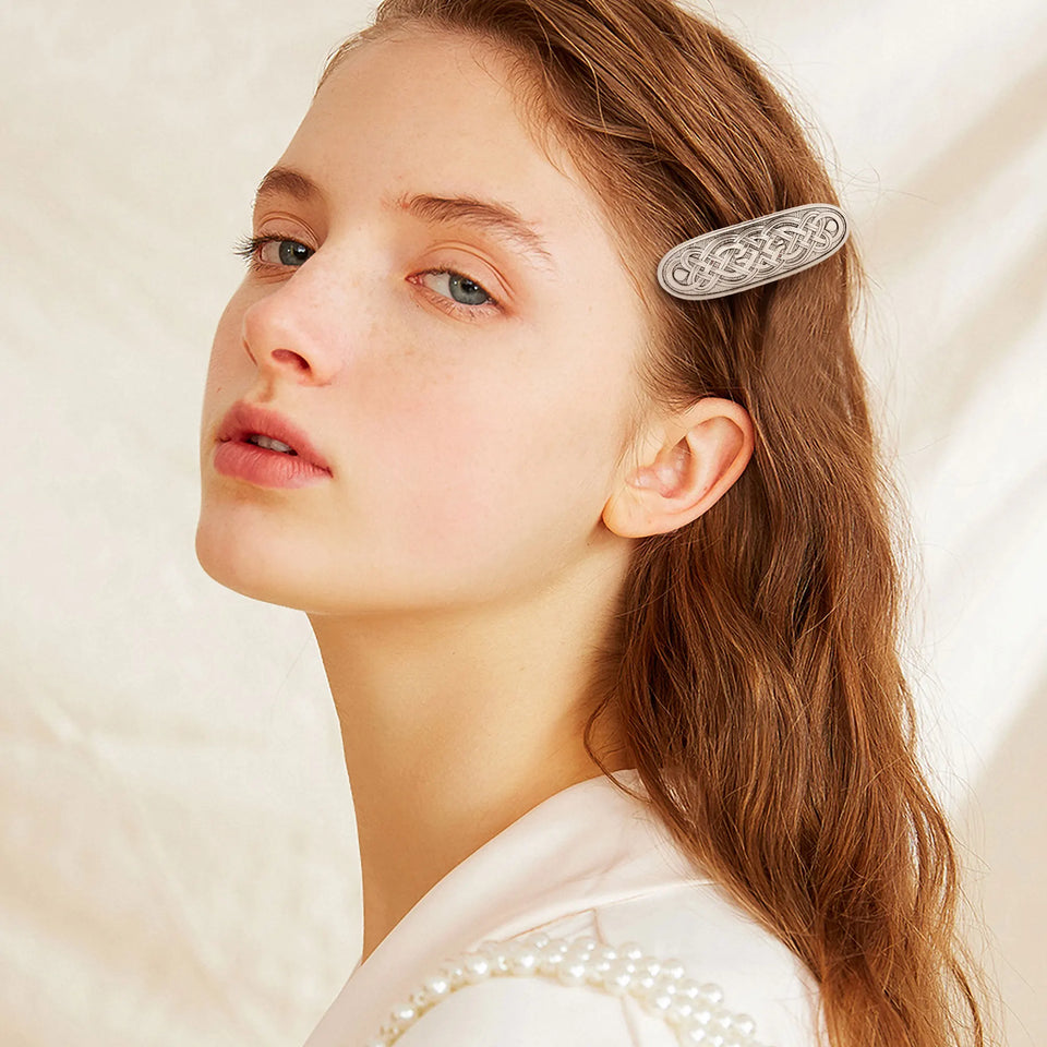 Vintage Celtic Tree of Life Hair Clips - Wicca Flower Barrettes for Women