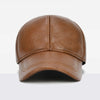 Adjustable Men's Genuine Cowhide Leather Baseball Cap - Fall Winter Sports Hat