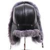 Men's Luxury Fox Fur Hat - 100% Sheepskin Ushanka with Ear Flaps