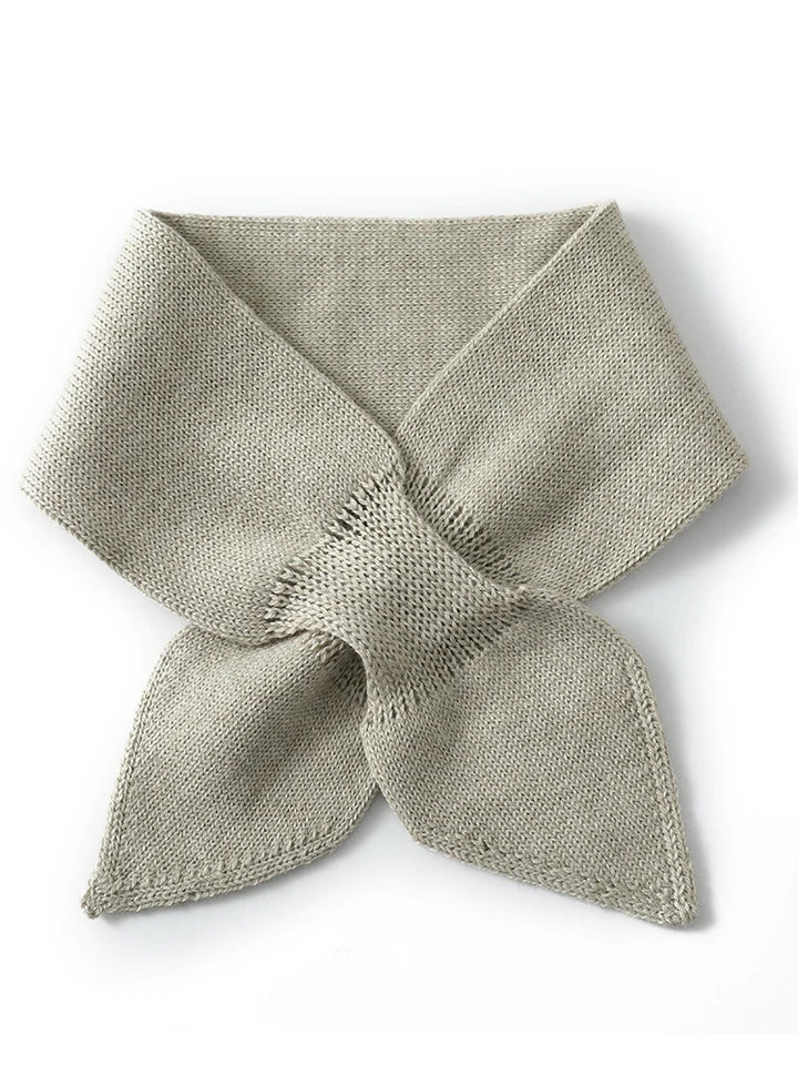 Wool Knit Neck Warmer for Women - Bow Tie Style Winter Scarf with Loop Design