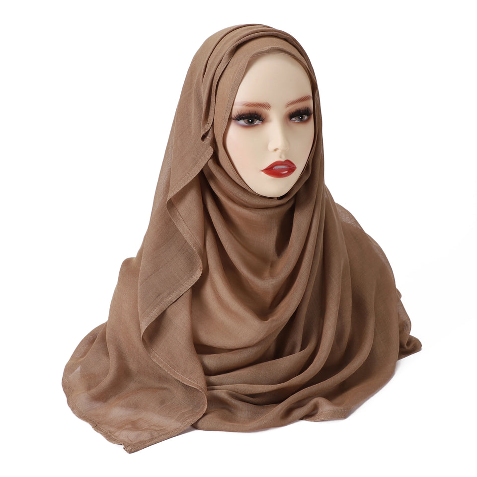 Premium Cotton Rayon Modal Hijab - Large 190x85cm Islamic Headscarf for Women