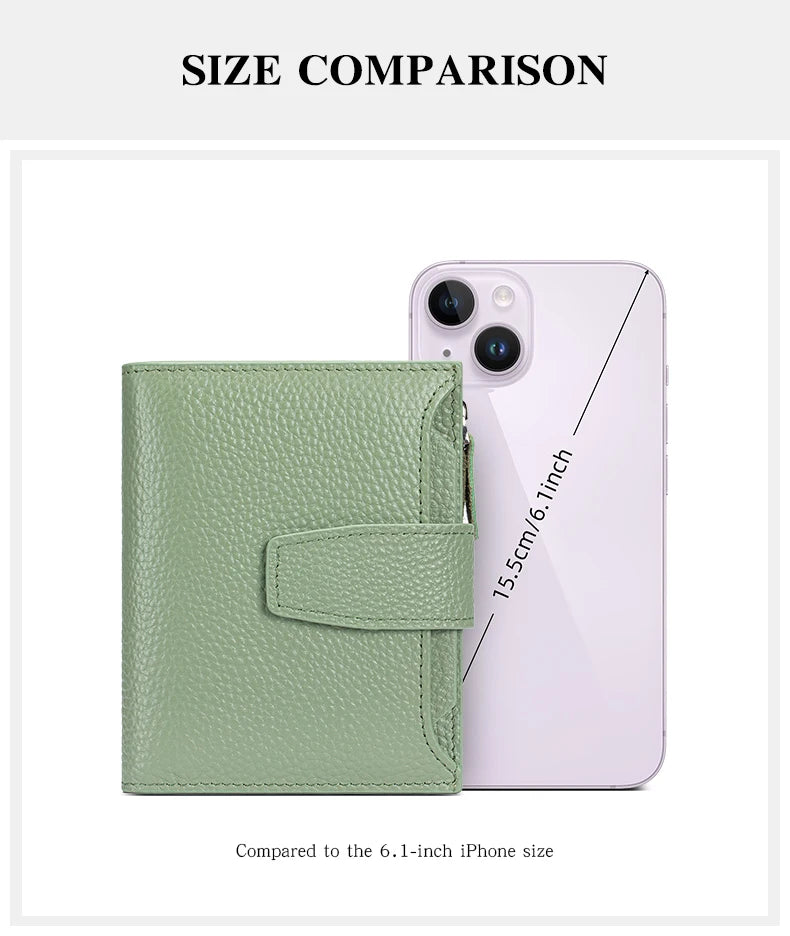 Large Capacity Women's RFID Wallet - Leather Bifold with Coin Pocket & ID Windows