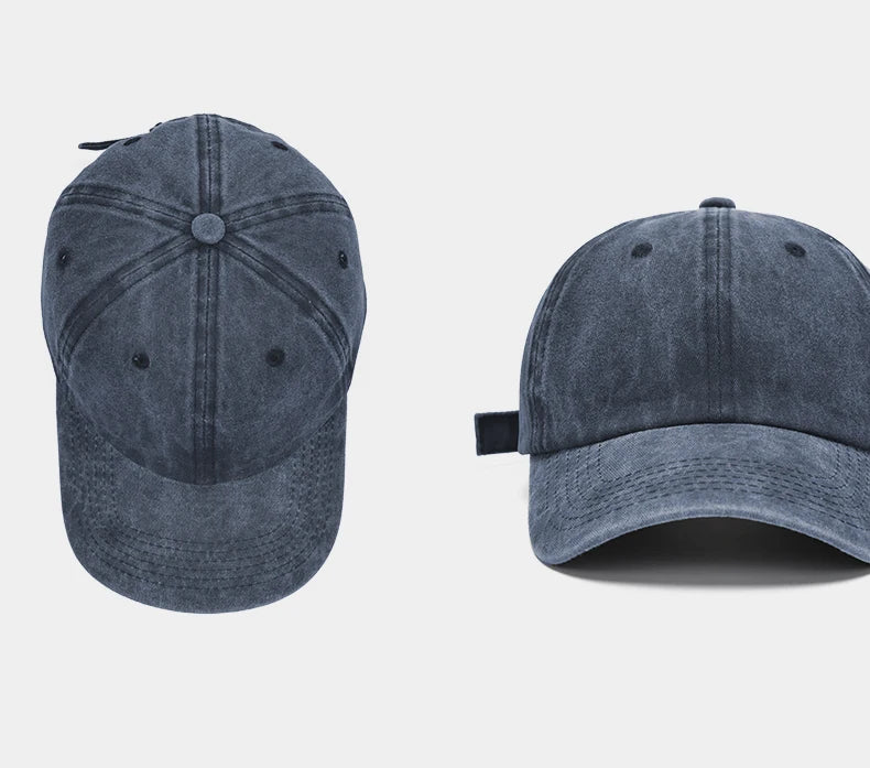 Vintage Hip Hop Baseball Cap - Washed Cotton Snapback for Men & Women