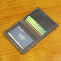 Business Card Holder - Genuine Leather Credit Card Wallet & ID Organizer