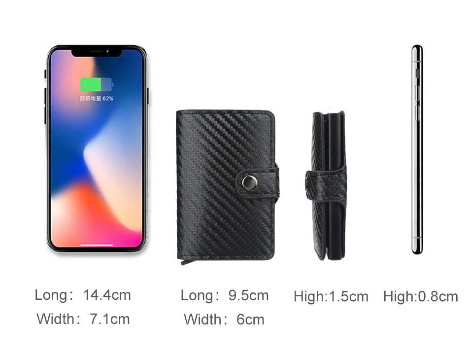 Carbon Fiber Men's Wallet - Ultra-Slim RFID Pop-Up Card Holder