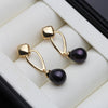 Cultured Pearl Drop Earrings - Gold Plated White Pearl Gift for Mother & Wife