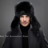 Men's Luxury Fox Fur Hat - 100% Sheepskin Ushanka with Ear Flaps