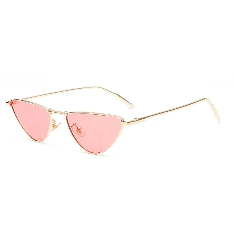Women's Cat Eye Sunglasses - Luxury Metal Triangle Design with UV400 Protection