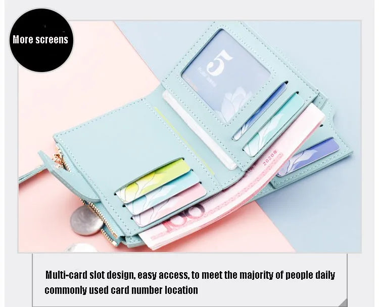 Compact Wallet - Small Women's Purse with Multiple Card Slots