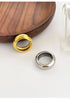 Unisex Minimalist Wide Band Rings - Gold Silver Plated Stainless Steel