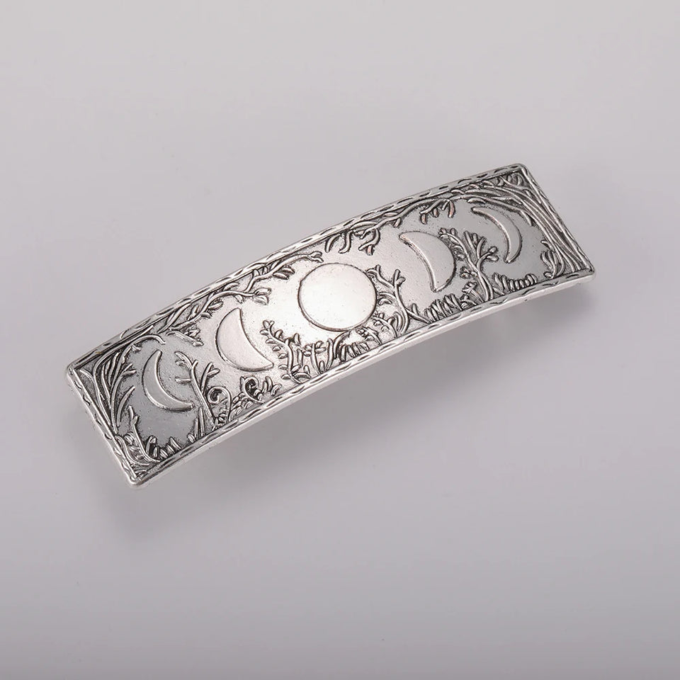 Vintage Celtic Tree of Life Hair Clips - Wicca Flower Barrettes for Women