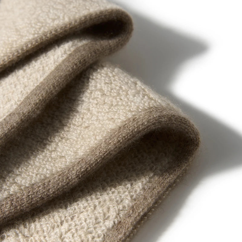 Through-Hole Cashmere Scarf - Knitted Neck Warmer Cowl for Autumn/Winter