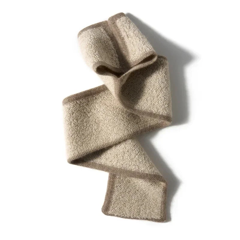 Through-Hole Cashmere Scarf - Knitted Neck Warmer Cowl for Autumn/Winter