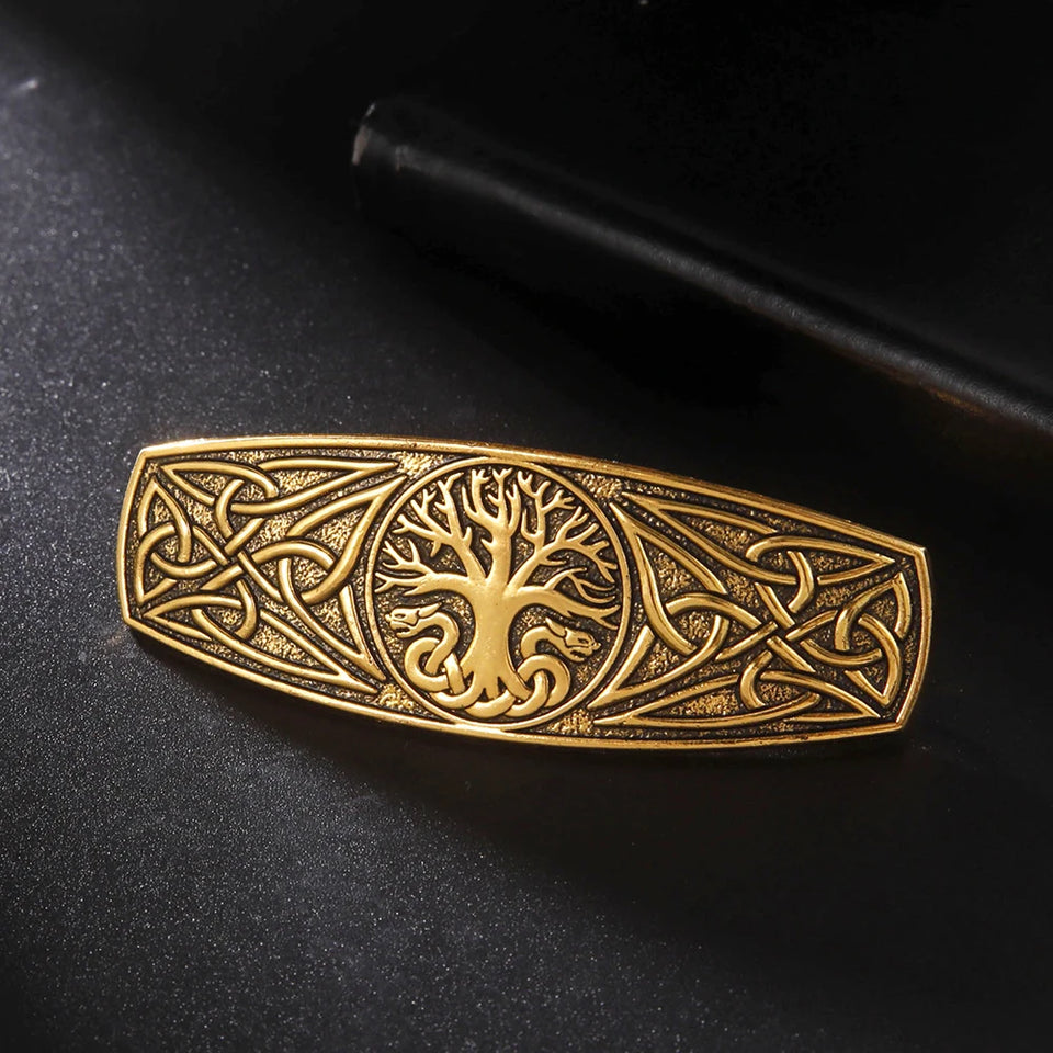Vintage Celtic Tree of Life Hair Clips - Wicca Flower Barrettes for Women