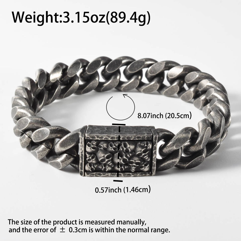 Gothic Punk Skull Bracelet - Trendy Stainless-Steel Bangle