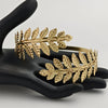 Metal Leaf Upper Arm Cuff - FTCY Greek Roman Style Gold Armband
