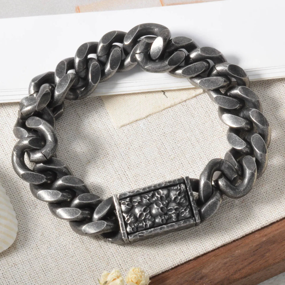 Gothic Punk Skull Bracelet - Trendy Stainless-Steel Bangle