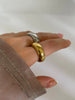 Unisex Minimalist Wide Band Rings - Gold Silver Plated Stainless Steel