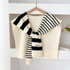 Preppy Striped Knitted Scarf - High-Grade Office Shawl for Air-Conditioned Spaces