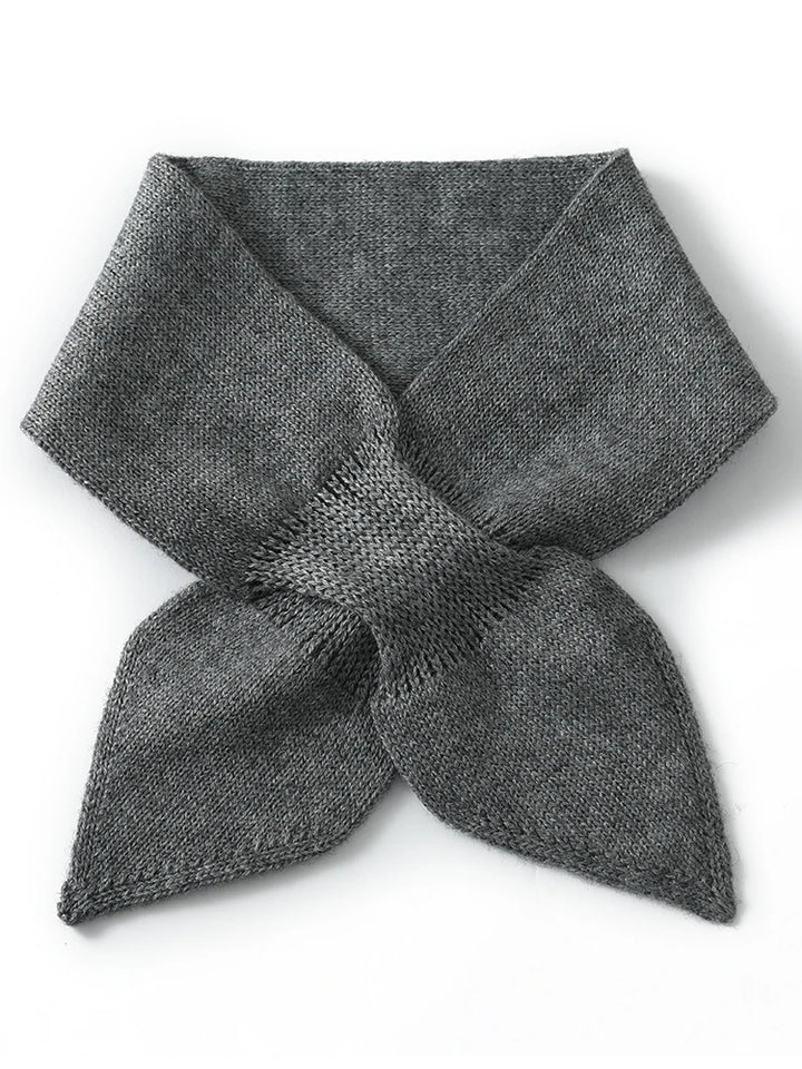 Wool Knit Neck Warmer for Women - Bow Tie Style Winter Scarf with Loop Design
