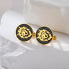 Engraved Lion King Cufflinks - Norse Viking Stainless Steel