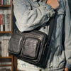 Leather Messenger Bag - Casual Crossbody with Zipper Design