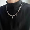 Unisex Punk Stud Necklace - Hip Hop Choker with Pendant