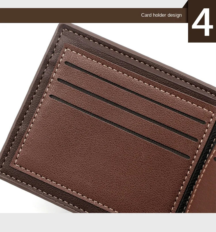 Secure Men's Wallet - PU Leather Card Holder with Hasp & Multiple Compartments