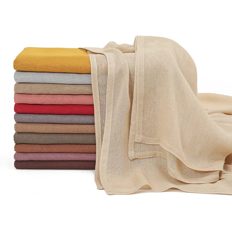 Premium Cotton Rayon Modal Hijab - Large 190x85cm Islamic Headscarf for Women