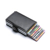 RFID Blocking Men's Card Holder - Secure Aluminum Wallet with Leather Cover
