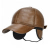 Adjustable Men's Genuine Cowhide Leather Baseball Cap - Fall Winter Sports Hat