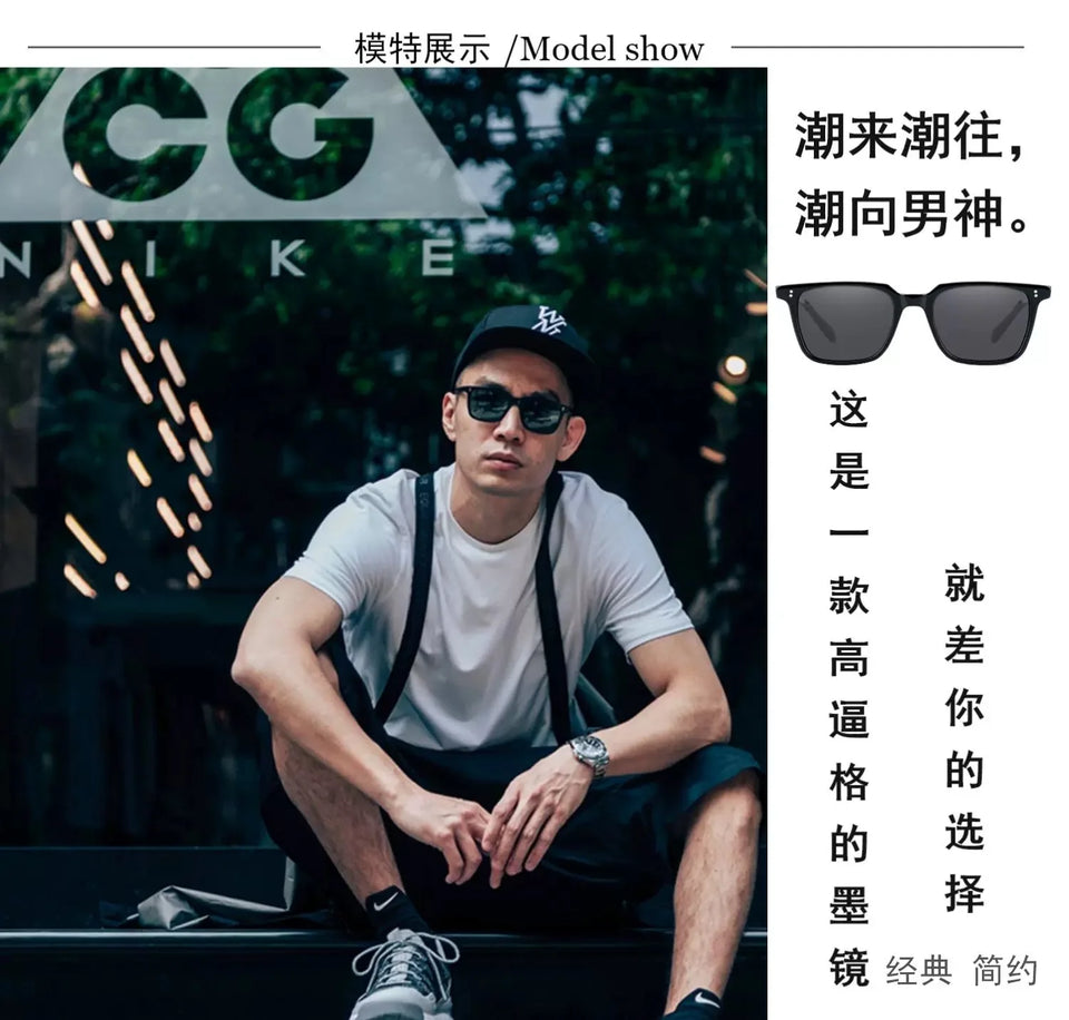 Classic Square Sunglasses - Hand-Designed Acetate Frames with UV400 Protection