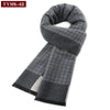 Luxury Men's Cashmere Scarf - Winter Wool Plaid Muffler Perfect for Gifts