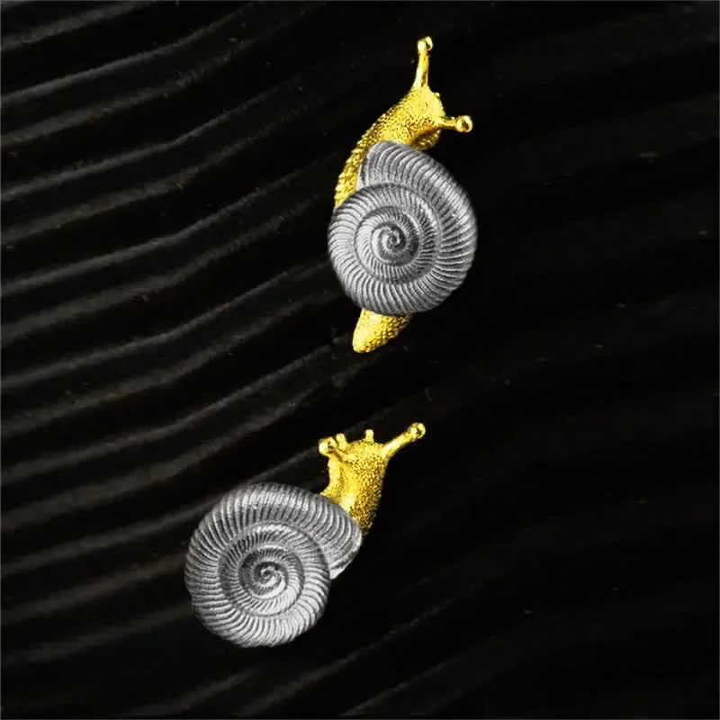 LATS Dainty Snail Earrings - Gold Silver Fashion Studs