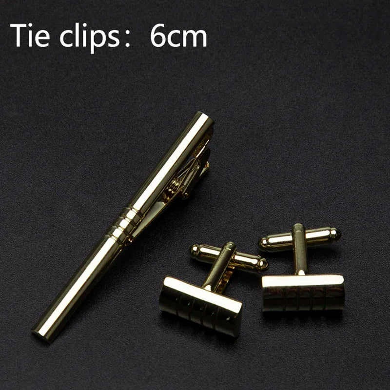 Men's Classic Cufflinks & Tie Clip Set - Luxury Fashion Jewelry Gift