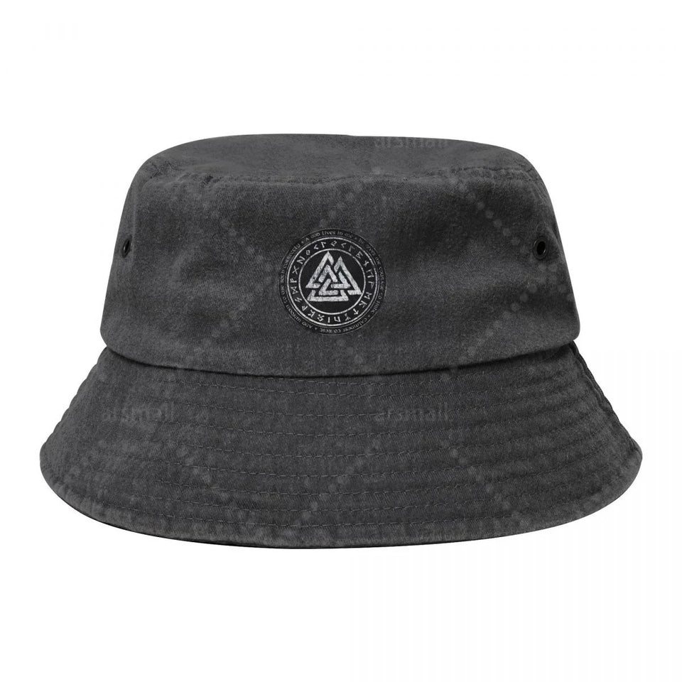 Unisex Viking Bucket Hat - Adjustable Cotton Sun Hat for Beach & Travel