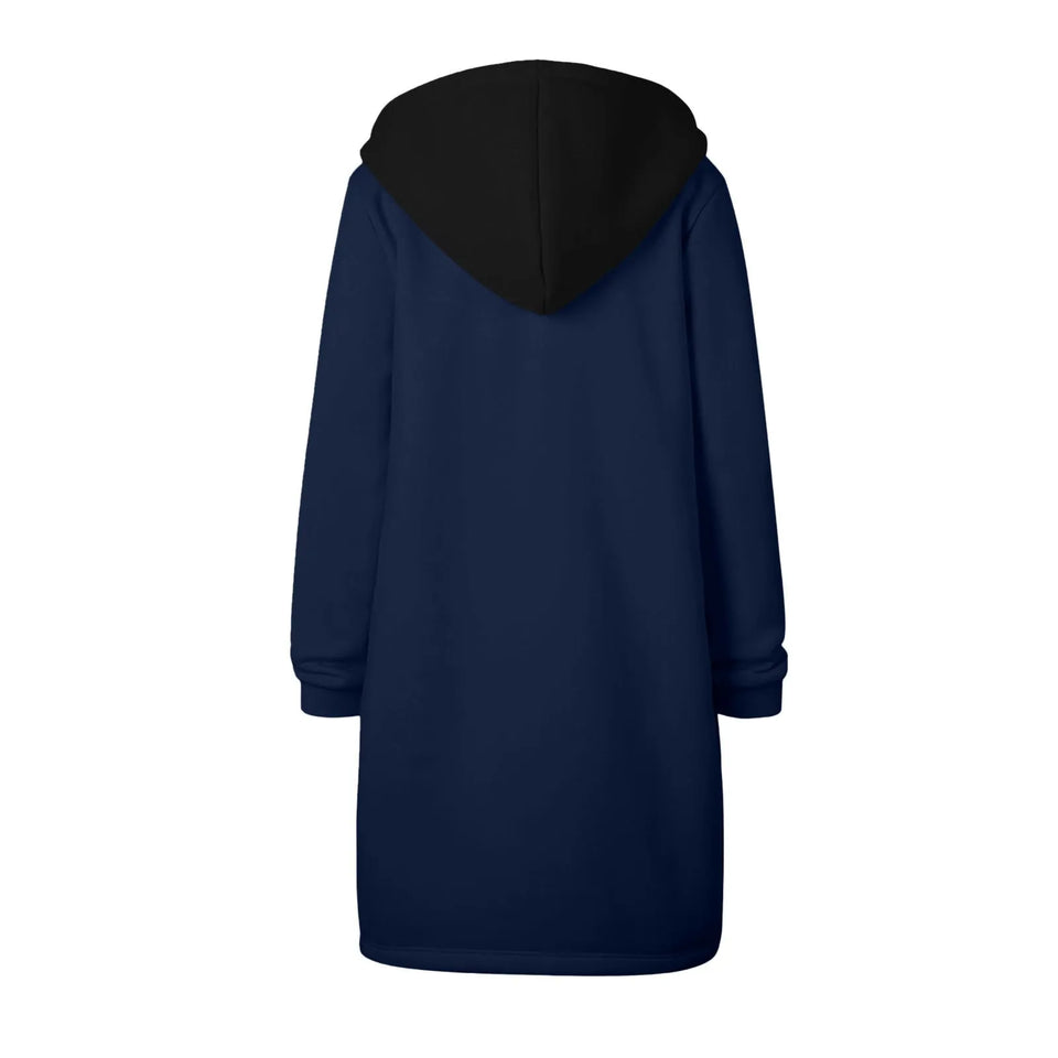 Y2K Long Sleeve Hoodie for Women - Versatile Color Block Zip Sweatshirt