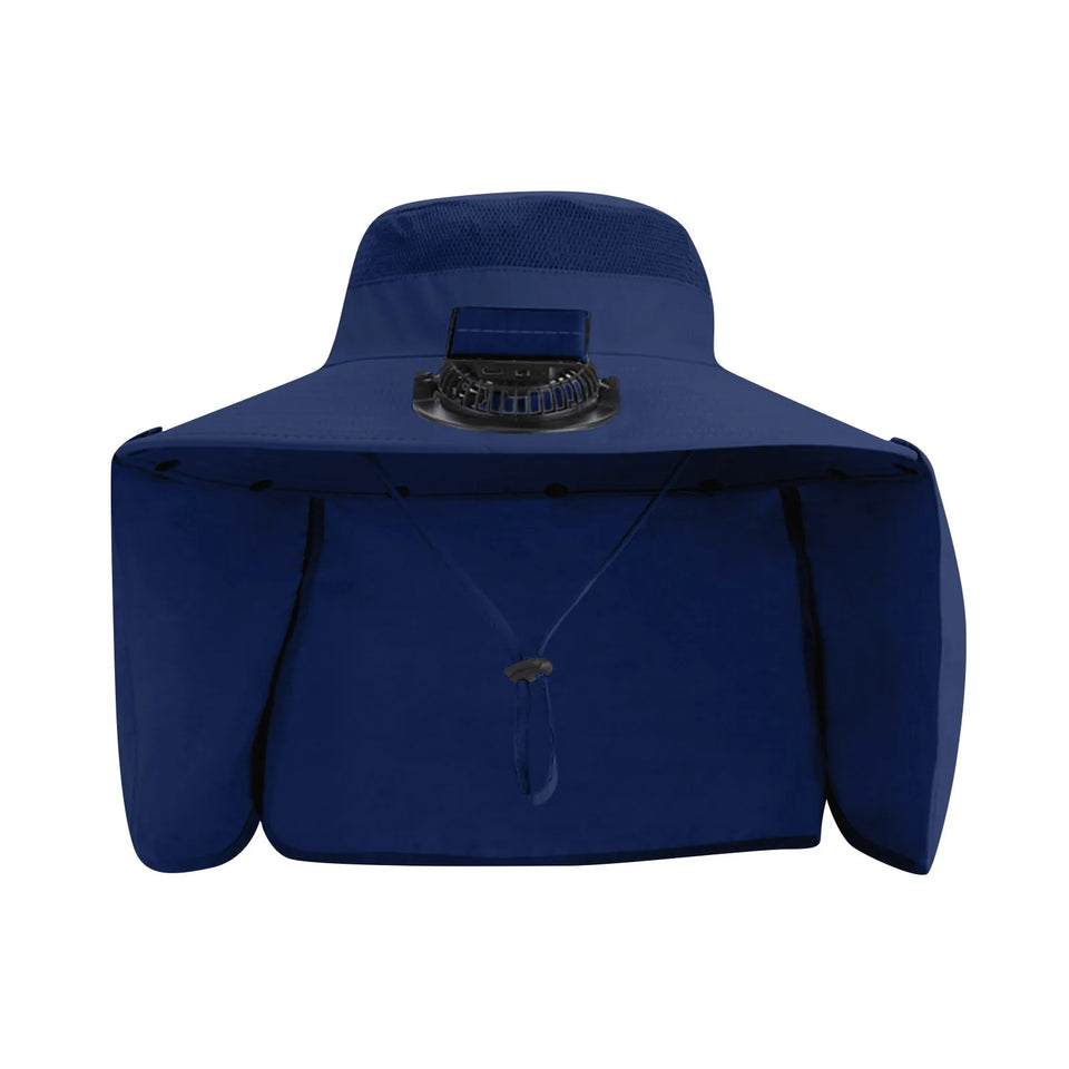 Solar-Powered Fan Hat - Outdoor Cooling Cap with Adjustable Brim & UV Protection