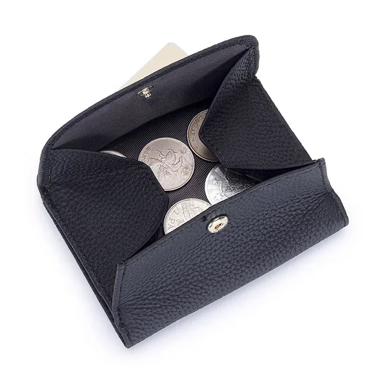 Women's Leather Wallet - Small Folding Purse with Multiple Compartments