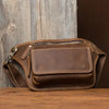 Men's Leather Crossbody Bag - Multi-Function Waist Bag for Sports & Casual Wear