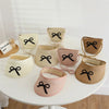 Large Brim Straw Sun Hat & Bag Set - Girls' Summer Beach Visor with Bowknot