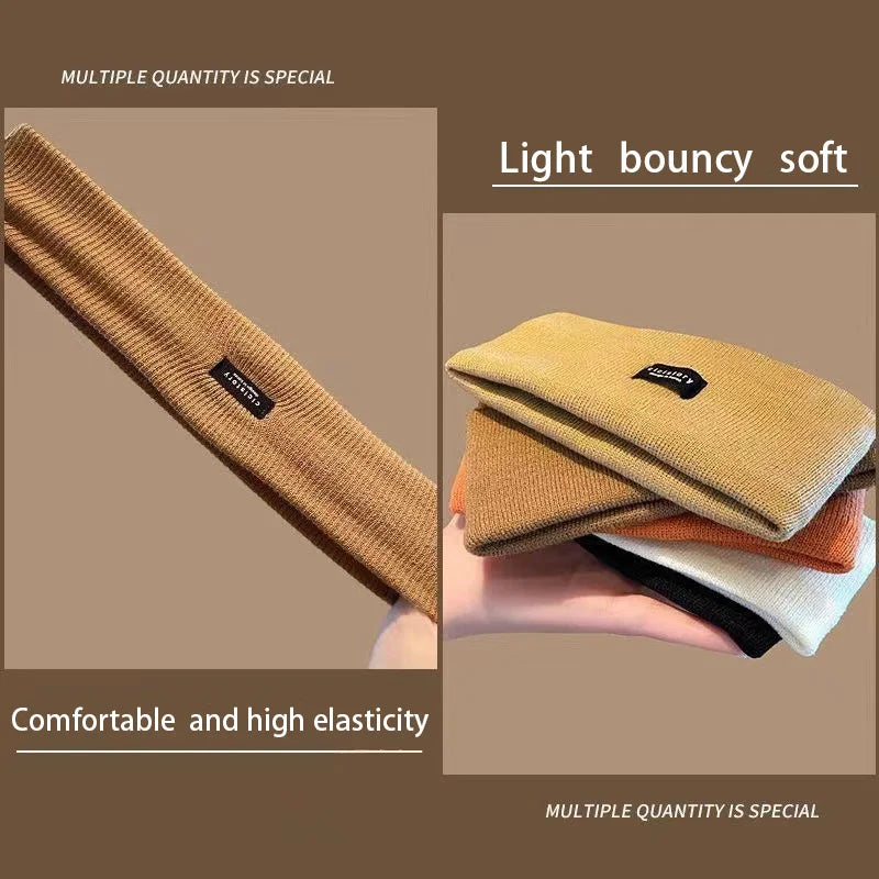 High Stretch Knitted Headband - Yoga, Face Wash & Hair Tie for Autumn/Winter