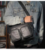 Leather Messenger Bag - Casual Crossbody with Zipper Design