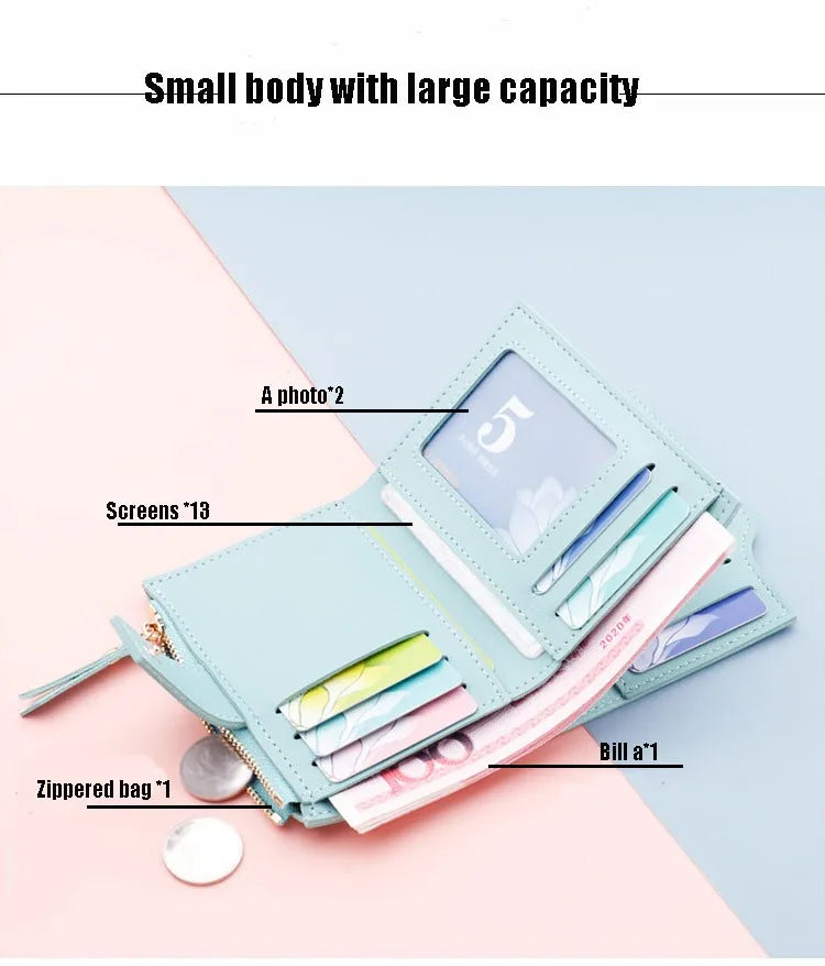 Compact Wallet - Small Women's Purse with Multiple Card Slots