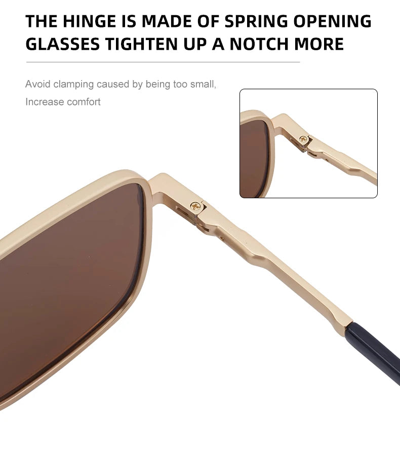 Steampunk Driving Sunglasses - Oversized Square Punk Design with UV400 Protection