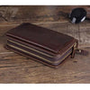 Vintage Crazy Horse Leather Wallet - Handmade Men's Bifold with Money Clip