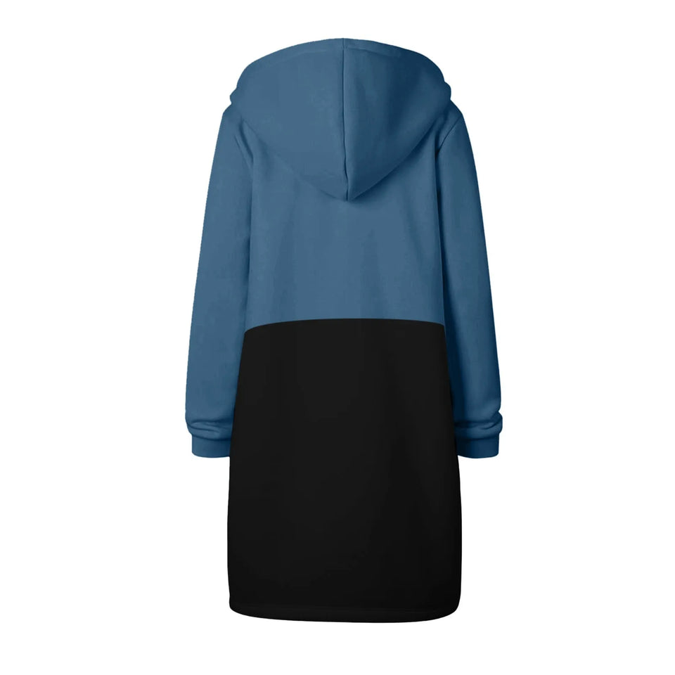 Y2K Long Sleeve Hoodie for Women - Versatile Color Block Zip Sweatshirt