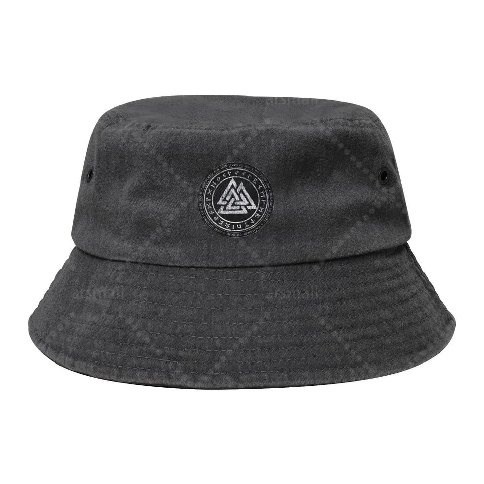 Unisex Viking Bucket Hat - Adjustable Cotton Sun Hat for Beach & Travel