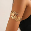 Metal Leaf Upper Arm Cuff - FTCY Greek Roman Style Gold Armband