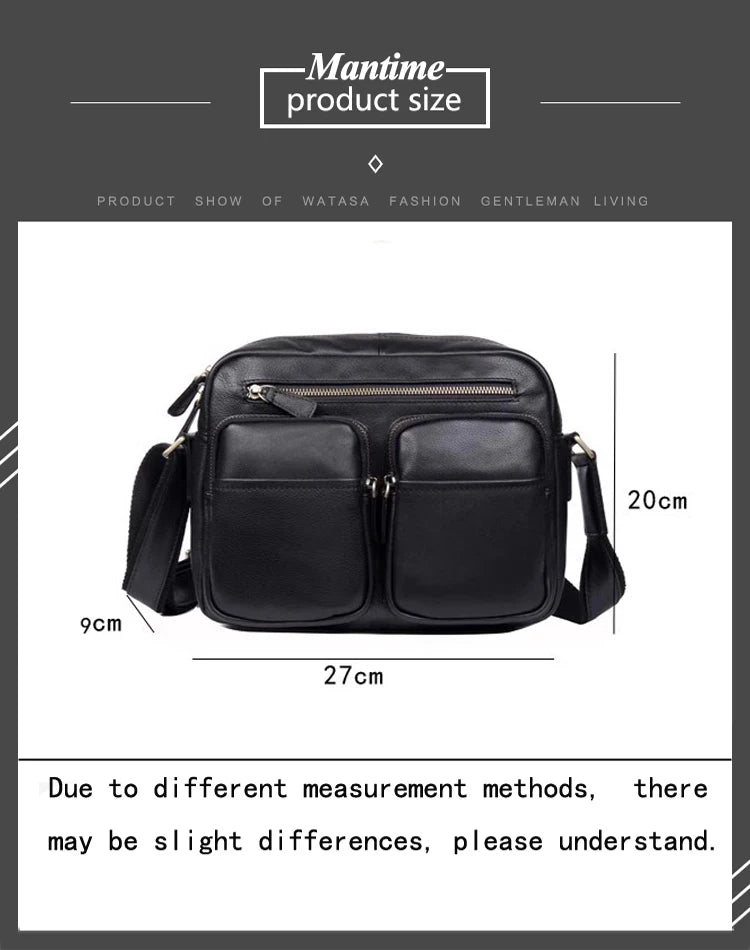 Leather Messenger Bag - Casual Crossbody with Zipper Design